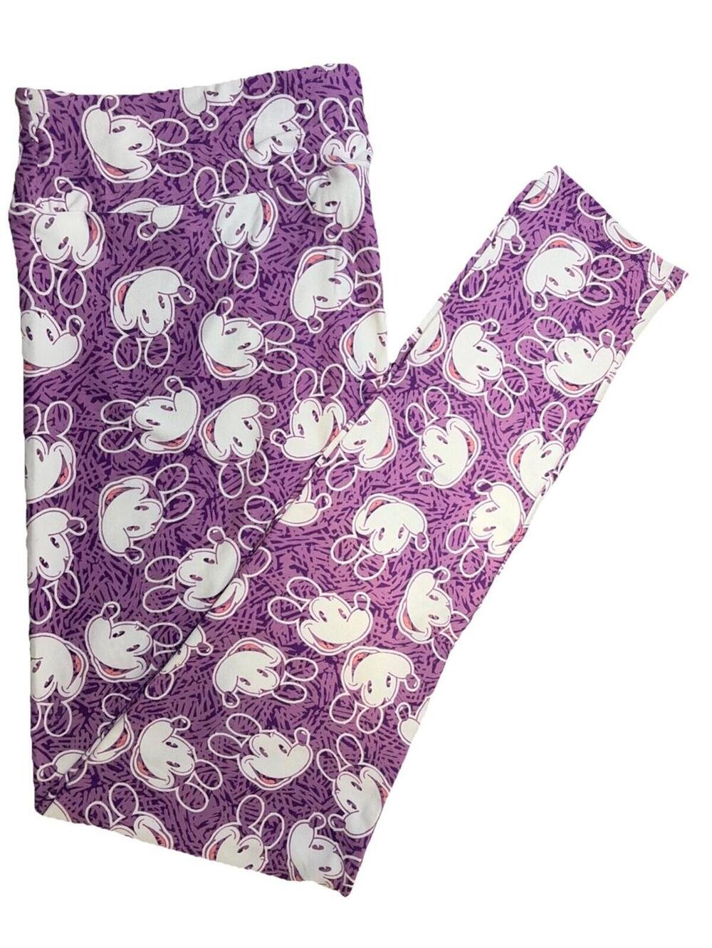 New LuLaRoe Walt Disney Mickey Mouse Print Pattern Leggings Size TC  (12-18)